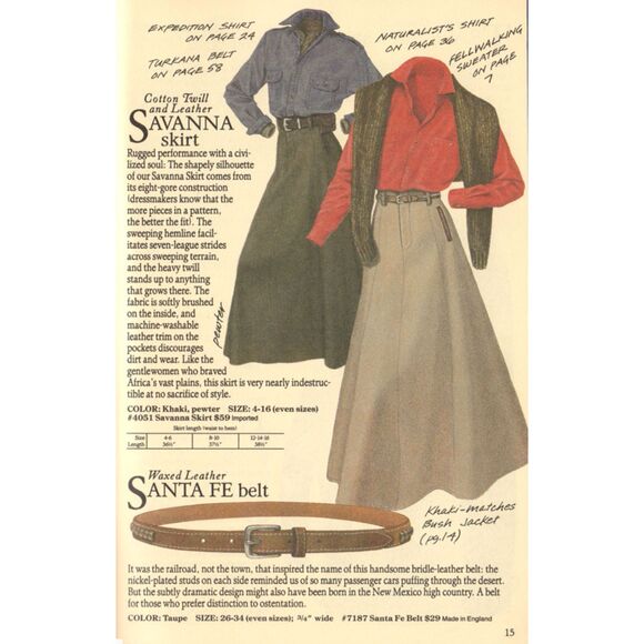 VTG 1987 Banana Republic Savanna Cotton Twill Khaki Pewter Maxi Skirt VTG SZ 10 - Picture 2 of 10